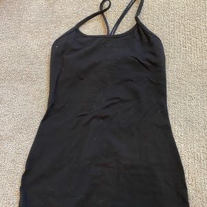 Black Lululemon tank top with built-in bra